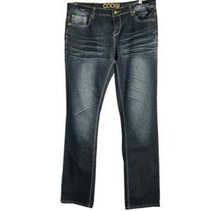 COOGI 5-Pocket Jeans, Rainbow Logo Embroidery Whiskering - 11/12